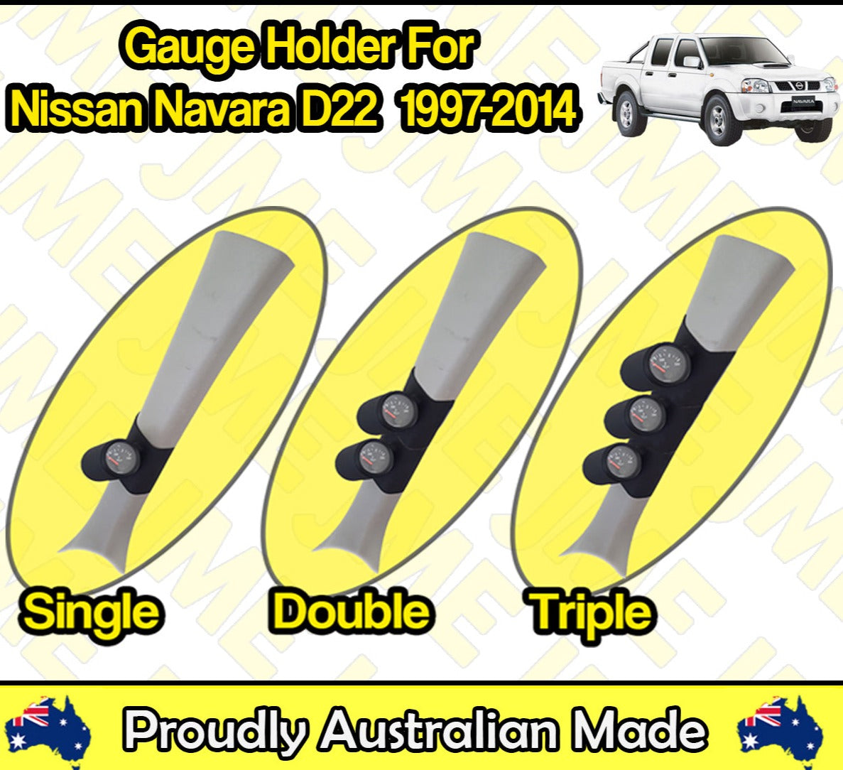 Gauge Holder Pillar Gauge Pod for Nissan Navara D22 1997-2014 52mm 60mm