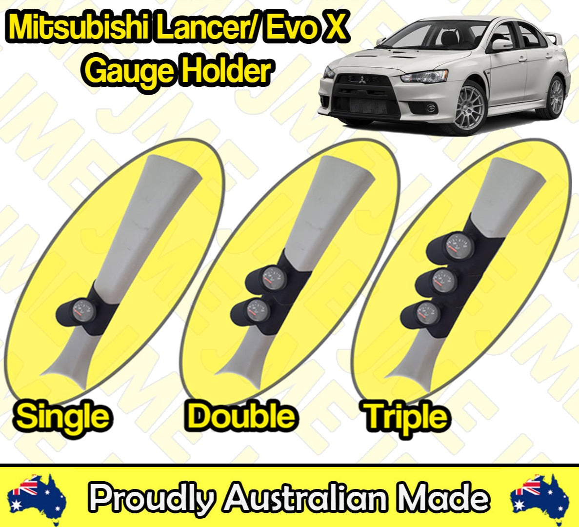 Gauge Holder for Mitsubishi Lancer Evo X Pillar Pod CLIP ON 52mm 60mm 2" inch