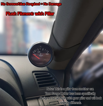 Gauge Holder for Nissan Navara D40 Pillar Gauge Pod CLIP ON 52mm 60mm